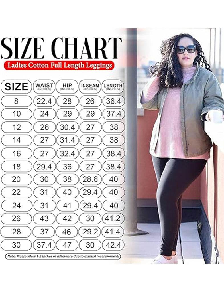 Women's Full Length Cotton Leggings – 8 Colours