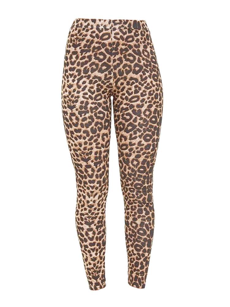 Girls Microfibre Leopard Print Leggings