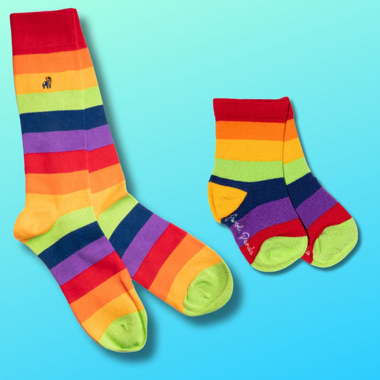 Rainbow Stripe Matching Bamboo Socks (Adult & Child)