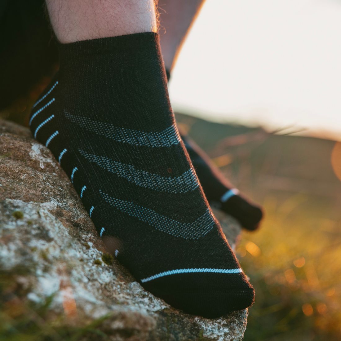 Black performance trainer socks by Swole Panda