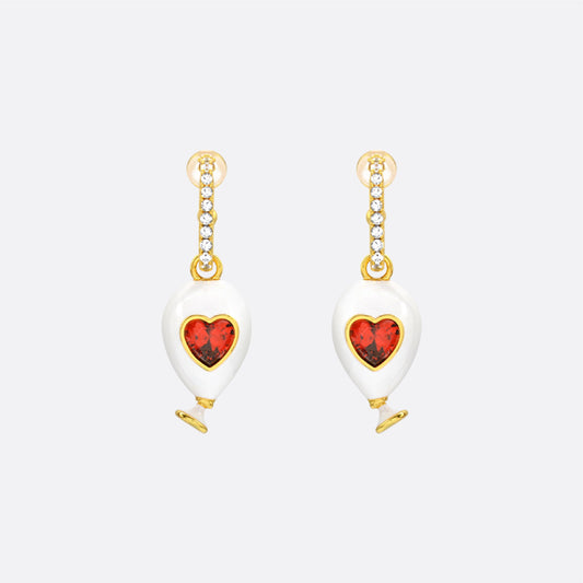 Sahi London Age of Innocence Red & White Dangle Earrings