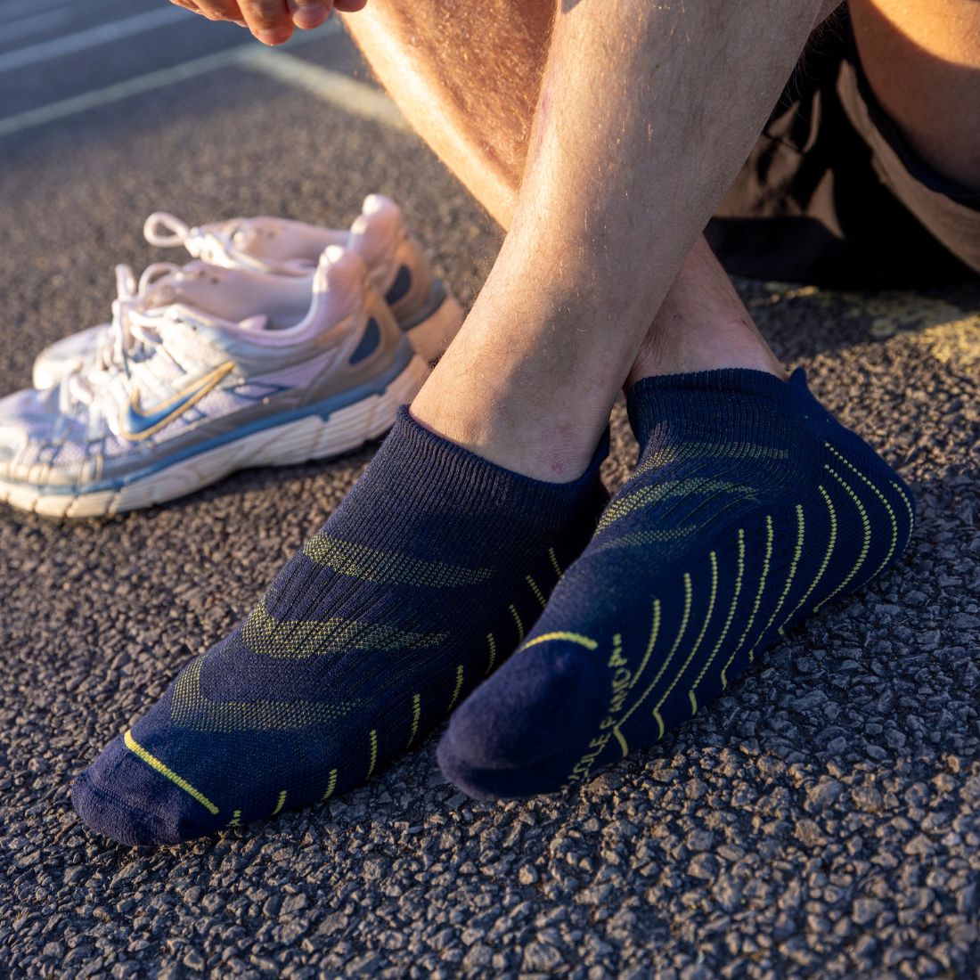 Navy performance trainer socks by Swole Panda