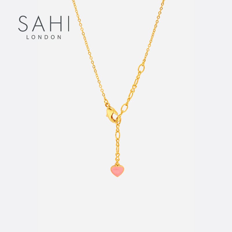 Sahi Gold Enameled Chain Cute Bear Pendant Necklace