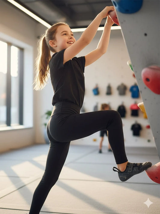 Girls high waist activewear leggings in black