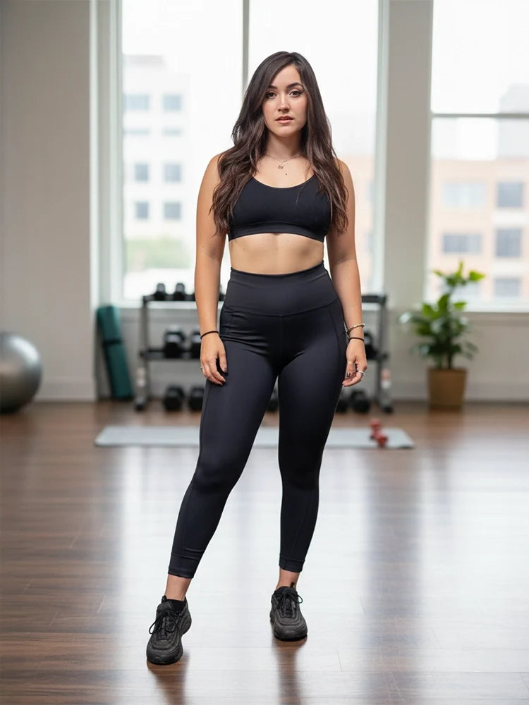 Women's High Waist Activewear Leggings Without Pockets