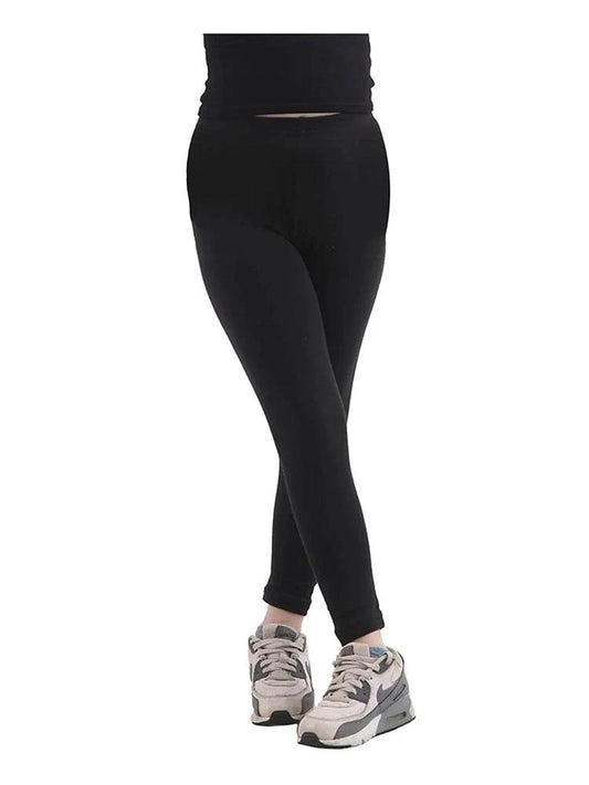 Kids' Thick Cotton Leggings – Black