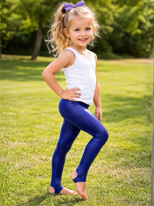 Crazy Chick Girls Shiny Stirrup Leggings – Purple