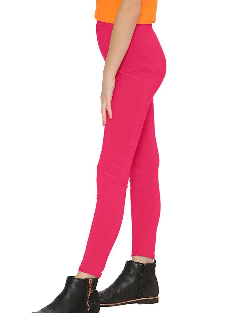 Girls Full Length Microfibre Leggings – 12 Colours