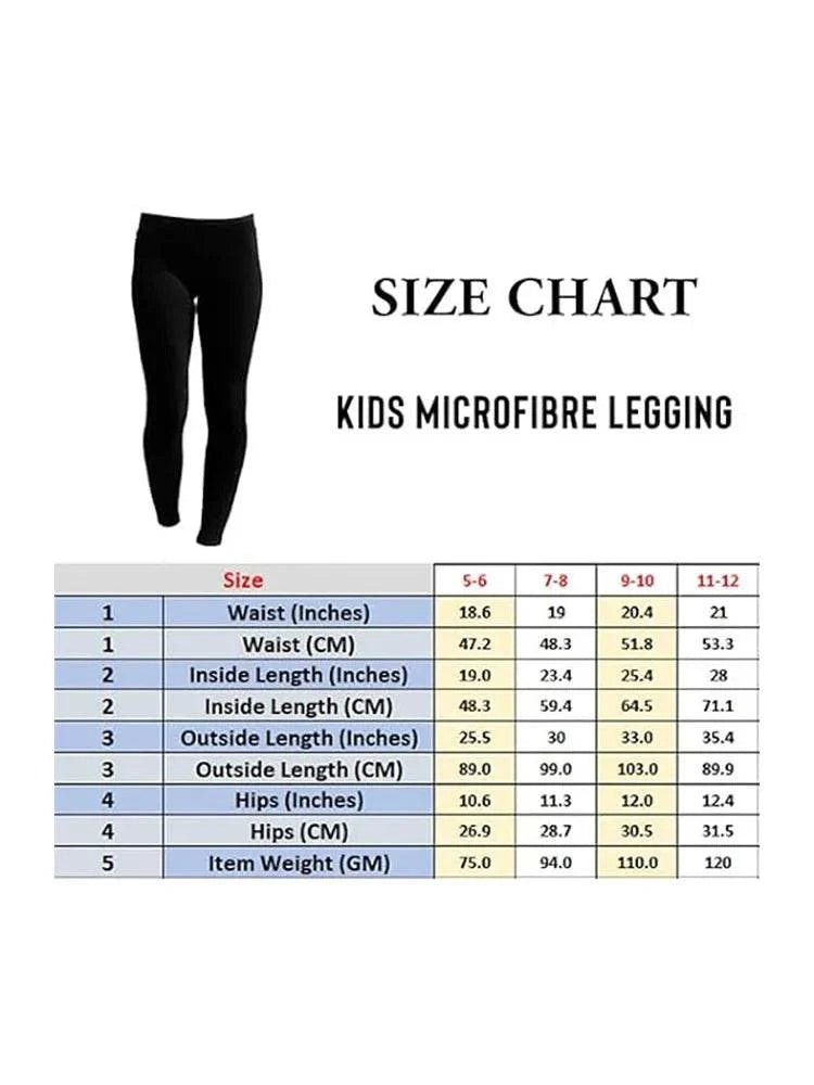 Girls Full Length Microfibre Leggings – 12 Colours