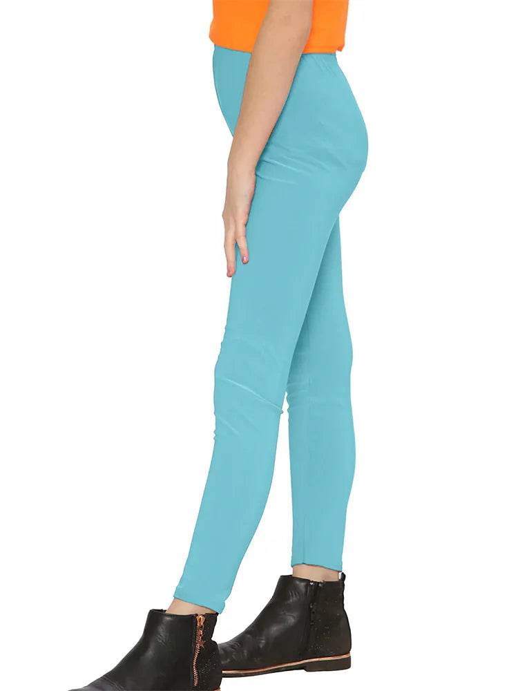 Girls Full Length Microfibre Leggings – 12 Colours