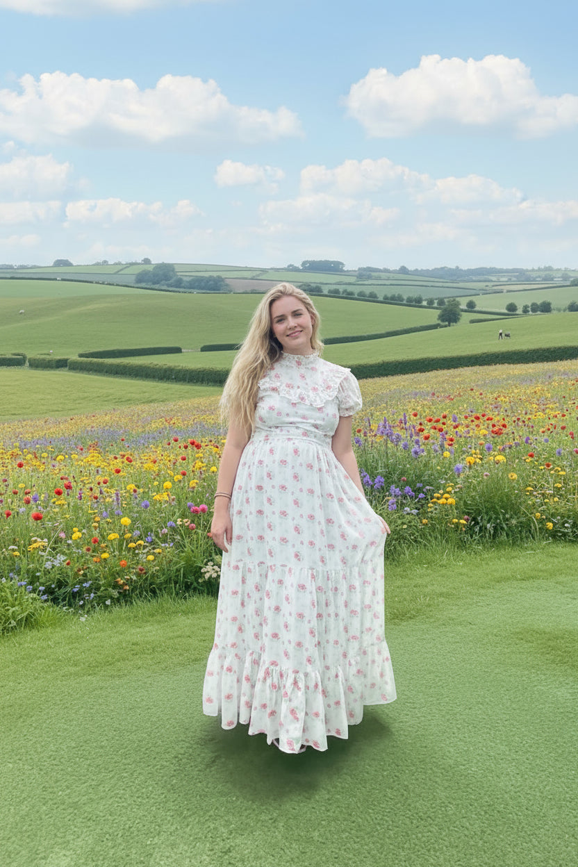 Amy Jane London Ditsy Floral Prairie High Neck Maxi Dress