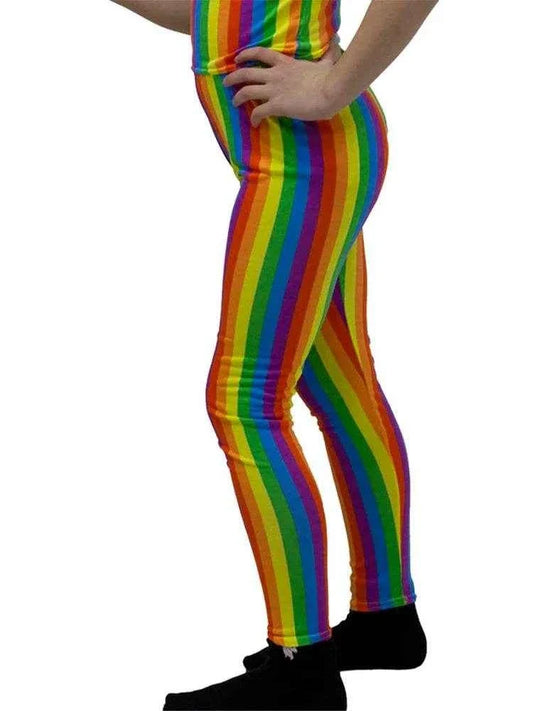 Girls rainbow full length leggings for Pride and festivals