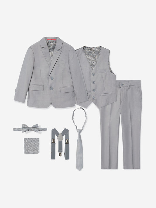 SUITLAB London Boys 7 Piece Suit Set in Grey