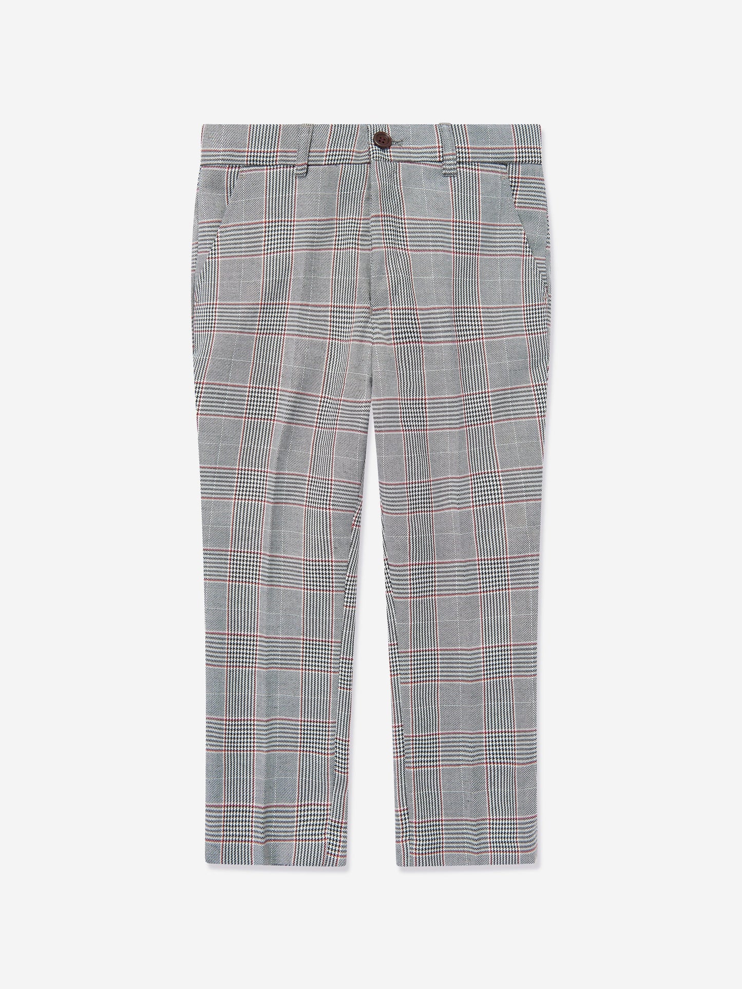 SUITLAB London Boys Checked 3 Piece Suit Set in Grey
