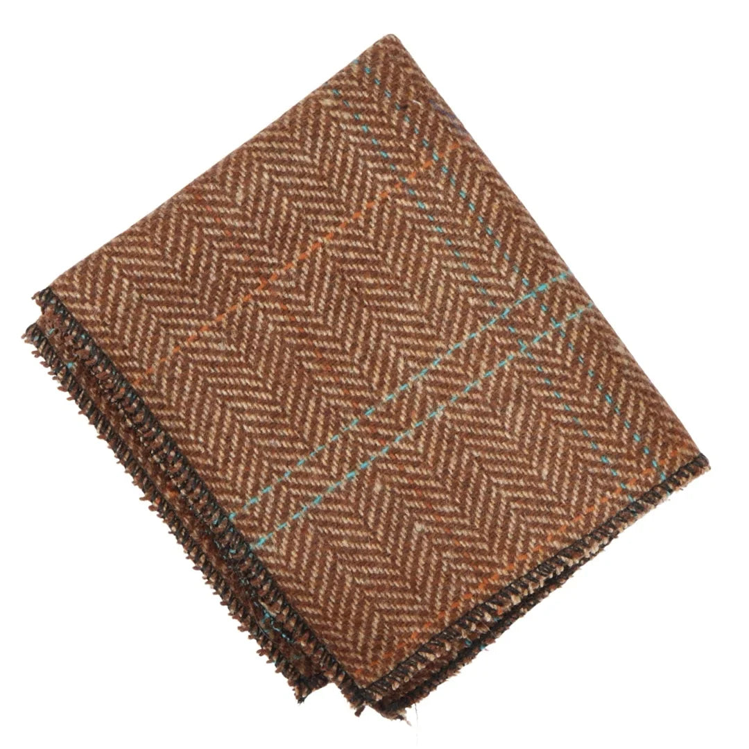 Men's Wool Blend Herringbone Plaid Tweed Tie