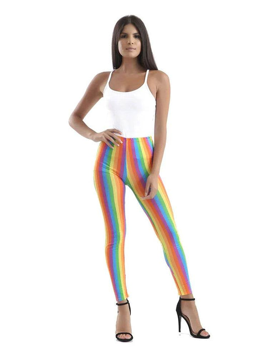 Rainbow Microfibre & Metallic Leggings for Women
