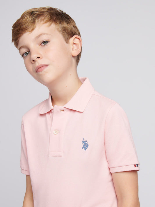 Boys Double Horsemen Polo Shirt Tickled Pink