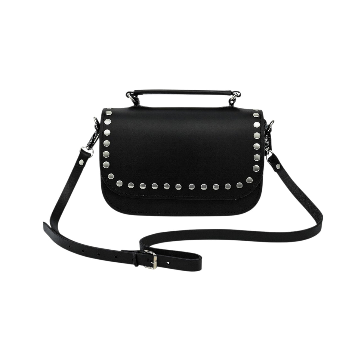 Aura Handmade Leather Bag - Black Studded