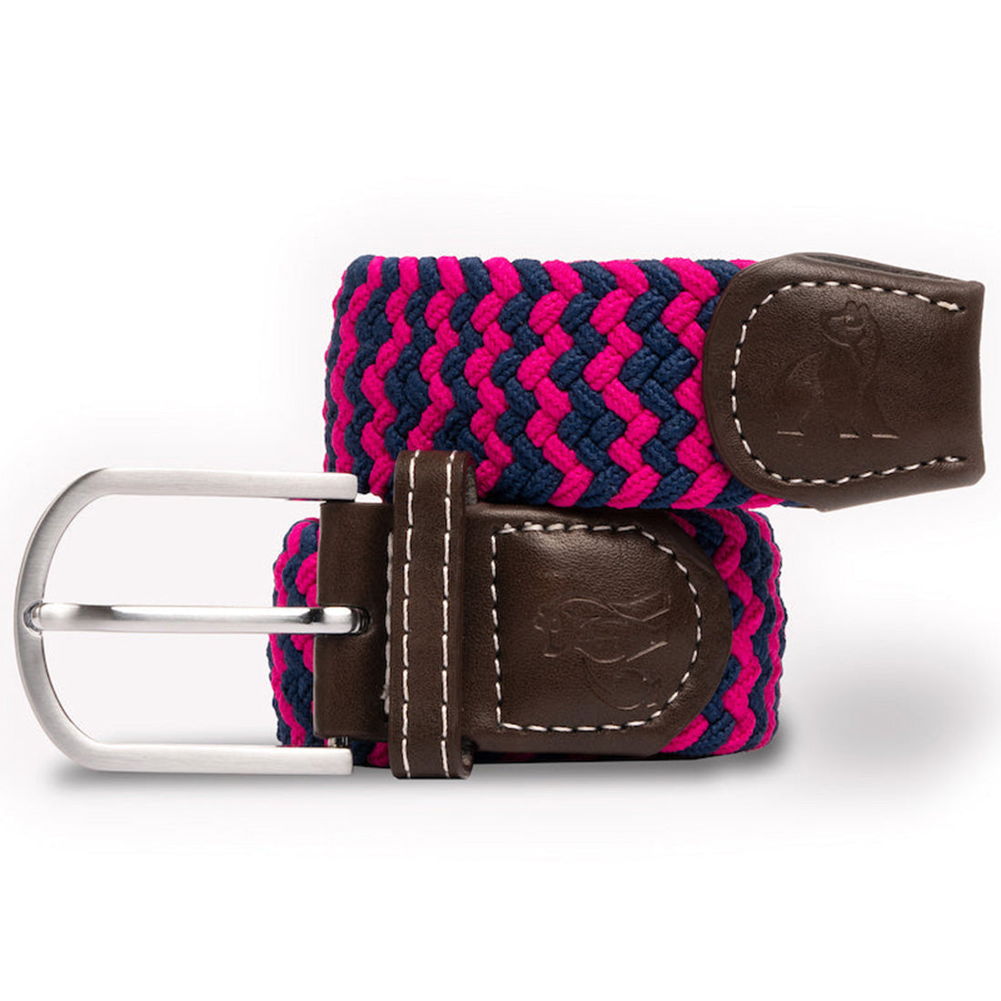 Woven belt in pink and blue zigzag by Swole Panda