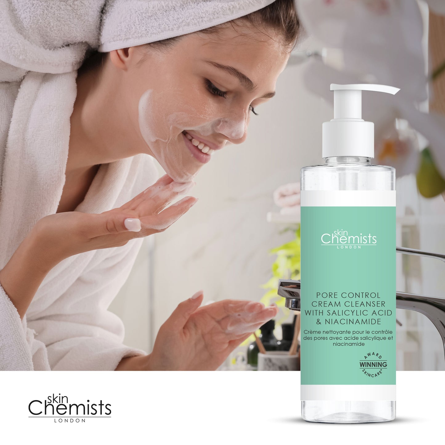 Pore Control Cream Cleanser with Salicylic Acid & Niacinamide 200ml
