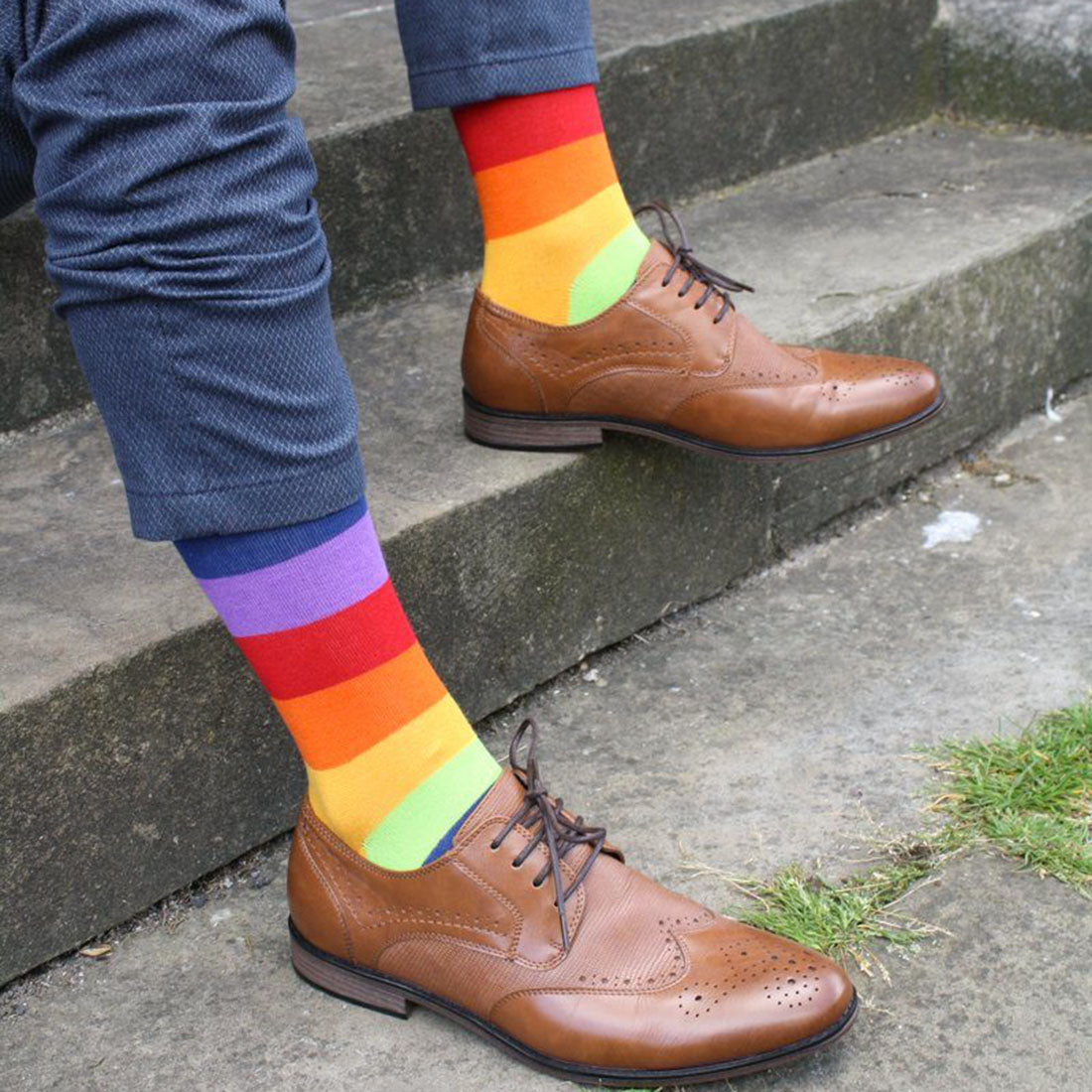Rainbow Stripe Matching Bamboo Socks (Adult & Child)